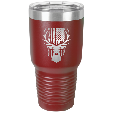 Deer With Flag Design Tumbler